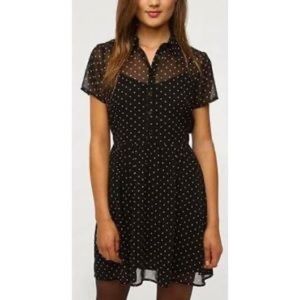 Band of Gypsies Sheer Black Polka Dot Dress
